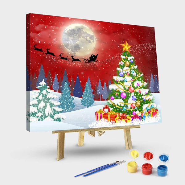 paintingnumberart 16"x20"/40x50cm / Without frame Christmas Tree-Paint by Numbers Kit
