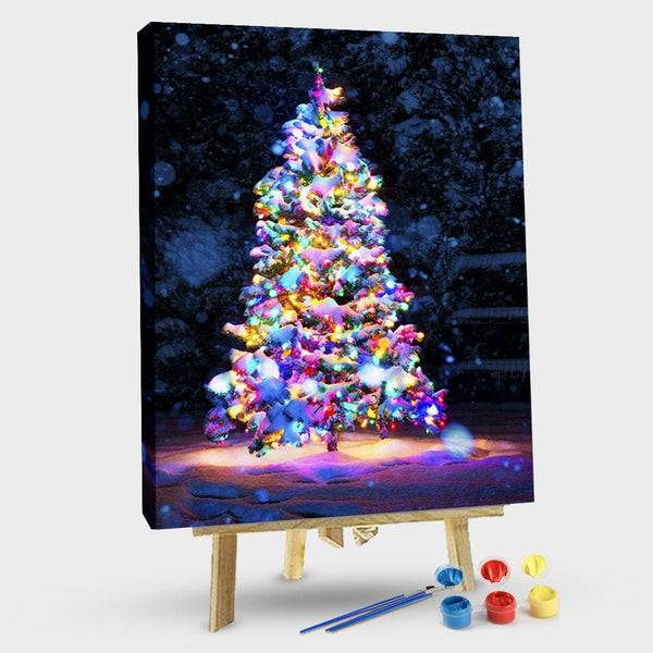 paintingnumberart 16"x20"/40x50cm / Without frame Colorful Christmas Tree-Paint by Numbers Kit