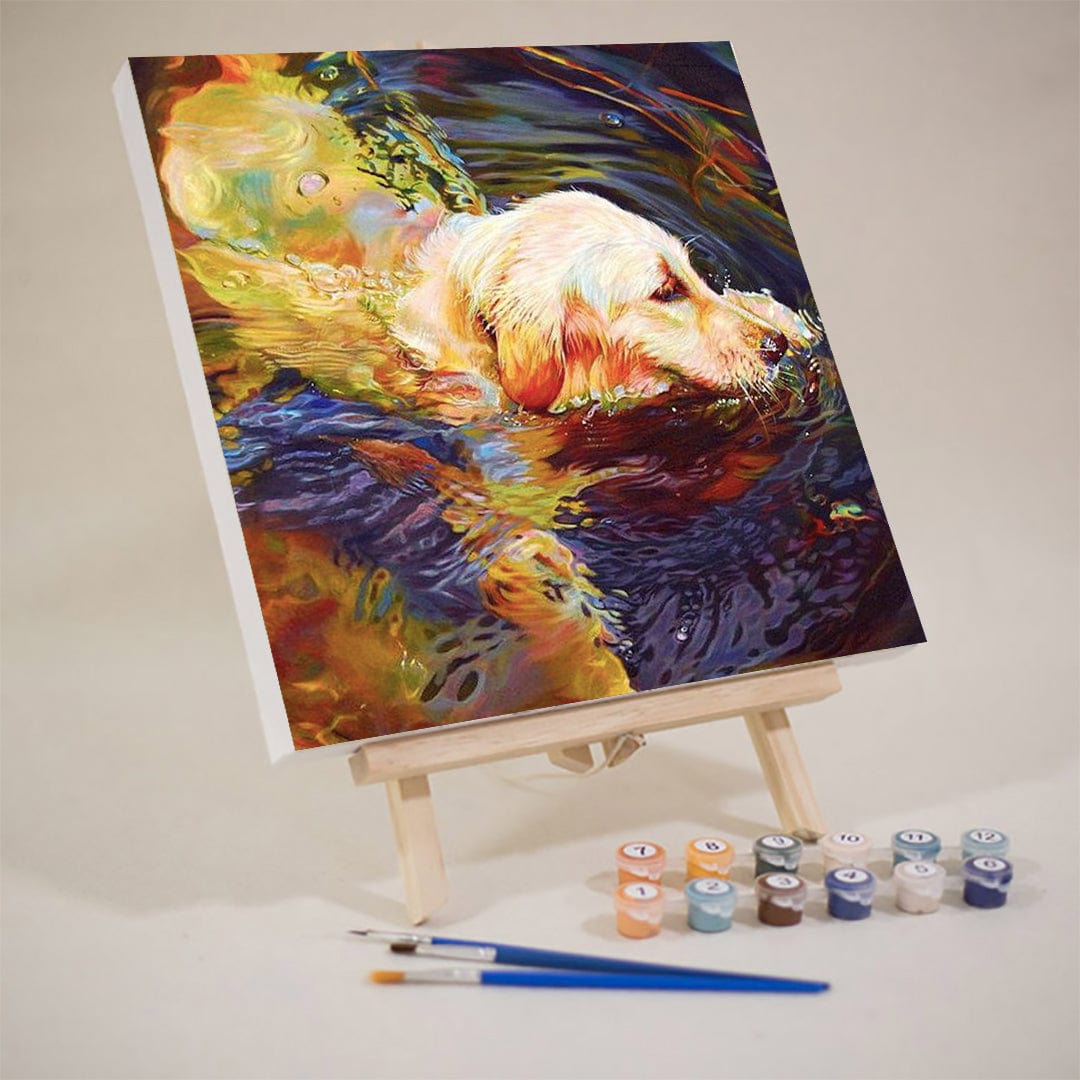 paintingnumberart 16"x20"/40x50cm / Without frame Colorful dog-Mini DIY Paint by Numbers Kit