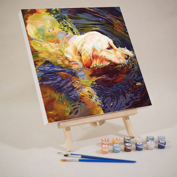 paintingnumberart 16"x20"/40x50cm / Without frame Colorful dog-Mini DIY Paint by Numbers Kit