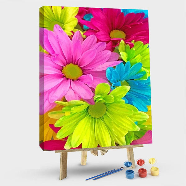 paintingnumberart 16"x20"/40x50cm / Without frame Colorful Flowers – NEW Paint By Numbers