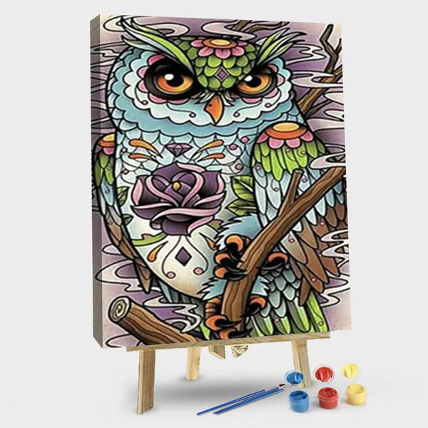 paintingnumberart 16"x20"/40x50cm / Without frame Colorful Owl – Birds Paint By Number