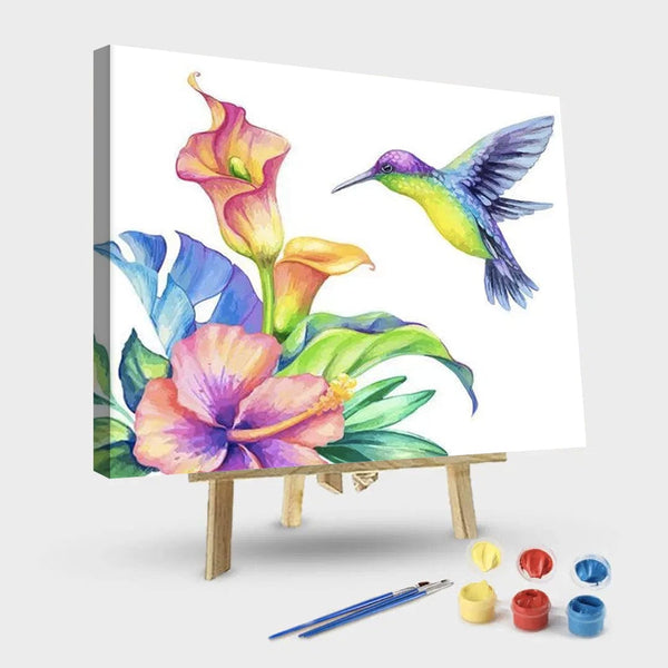 paintingnumberart 16"x20"/40x50cm / Without frame Colourful Humming Bird – Birds Paint By Number