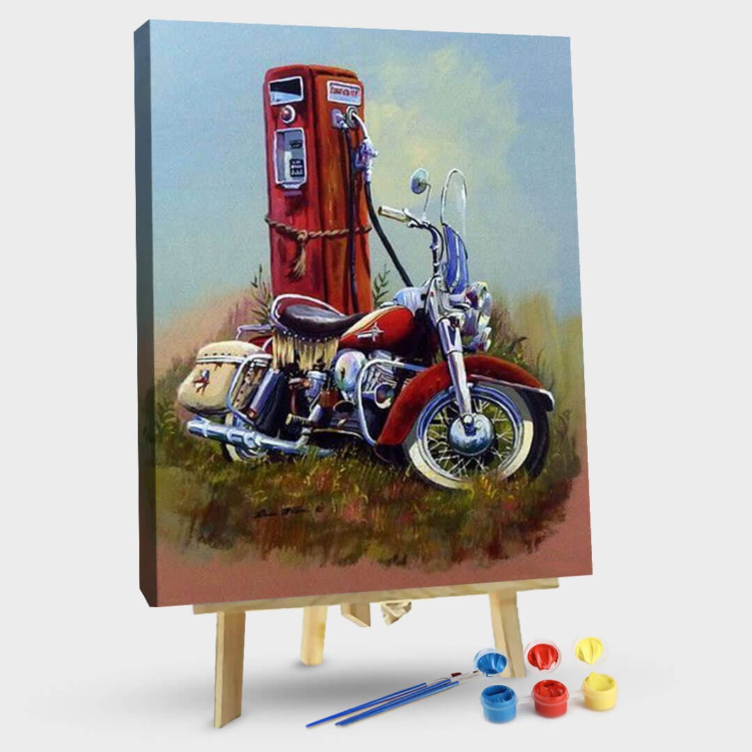 paintingnumberart 16"x20"/40x50cm / Without frame Cool motorcycle#1-Paint by Numbers Kit