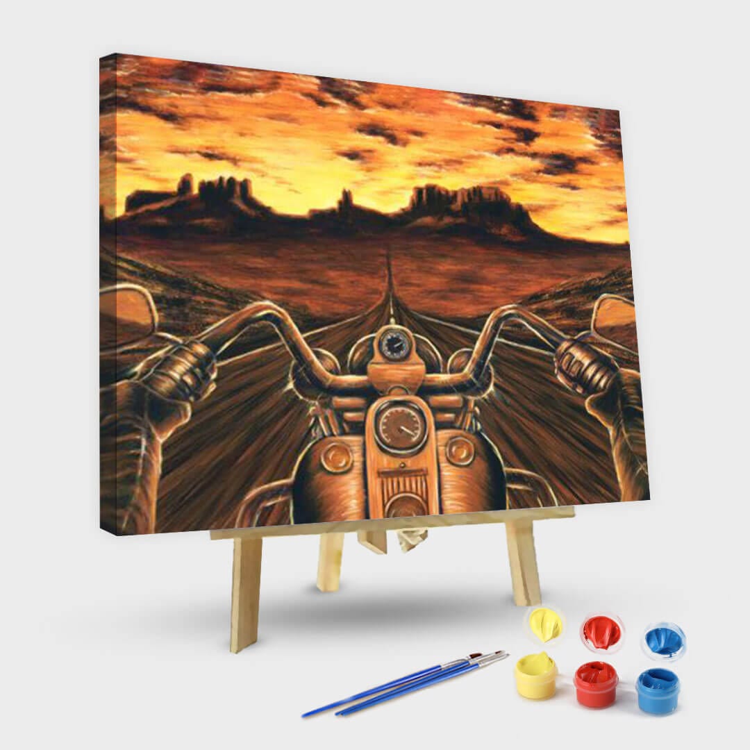 paintingnumberart 16"x20"/40x50cm / Without frame Cool motorcycle#3-Paint by Numbers Kit