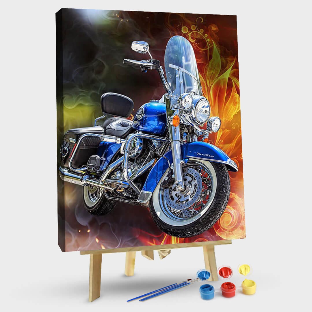paintingnumberart 16"x20"/40x50cm / Without frame Cool motorcycle-Paint by Numbers Kit