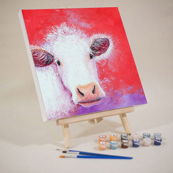 paintingnumberart 16"x20"/40x50cm / Without frame Cow .-Mini DIY Paint by Numbers Kit