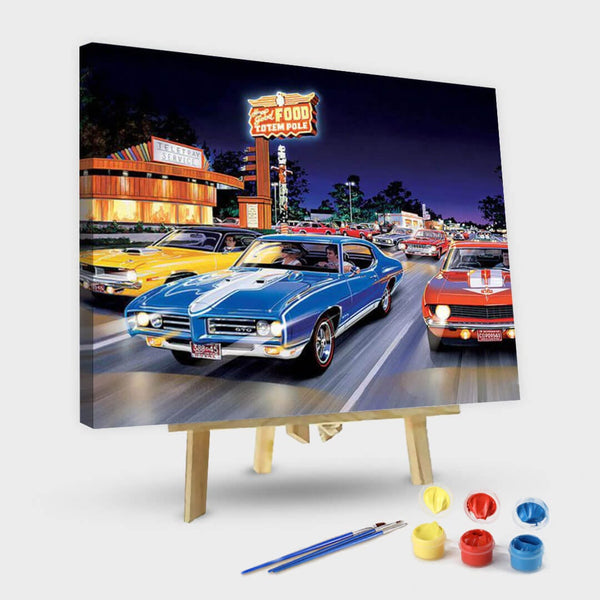 paintingnumberart 16"x20"/40x50cm / Without frame Crazy Cars#3-Paint by Numbers Kit