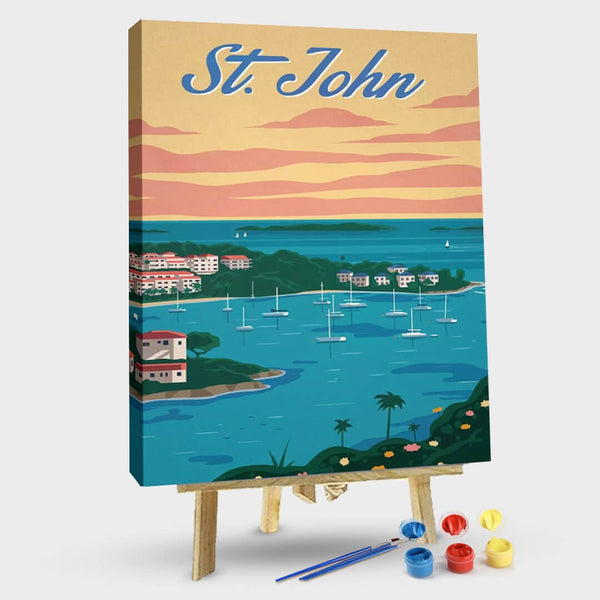 paintingnumberart 16"x20"/40x50cm / Without frame Cruz Bay-Paint by Numbers Kit