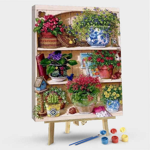 paintingnumberart 16"x20"/40x50cm / Without frame Cupboard Flower – Flowers Paint By Number