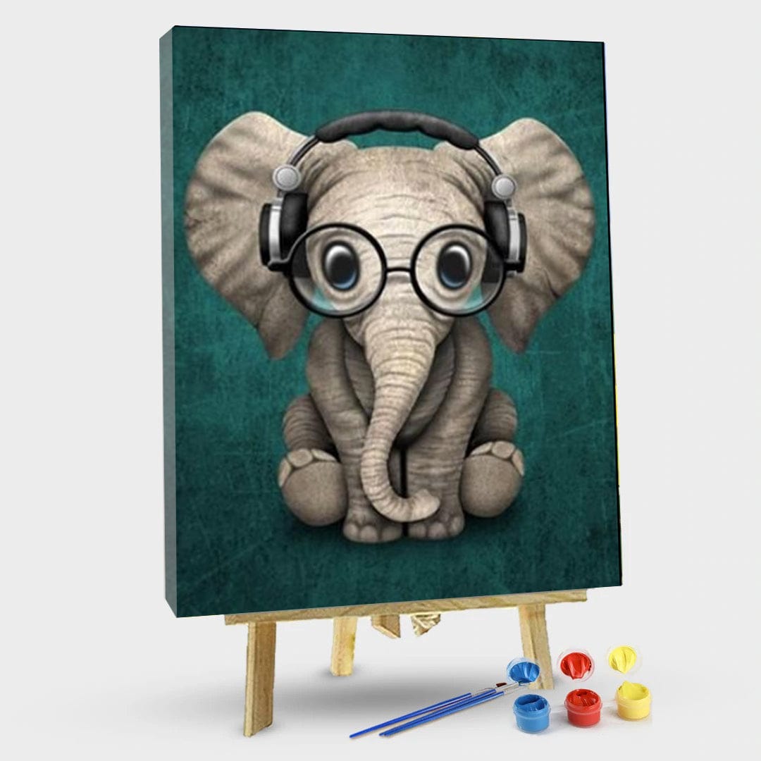 paintingnumberart 16"x20"/40x50cm / Without frame Cute Baby Elephant – Animals Paint By Number