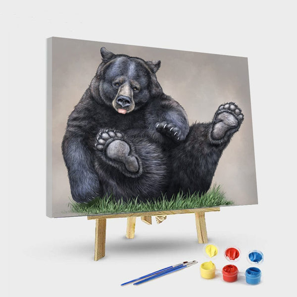 paintingnumberart 16"x20"/40x50cm / Without frame Cute black bear– Paint By Number