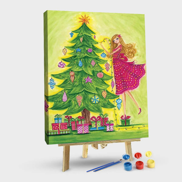 paintingnumberart 16"x20"/40x50cm / Without frame Decorating The Tree-Paint by Numbers Kit