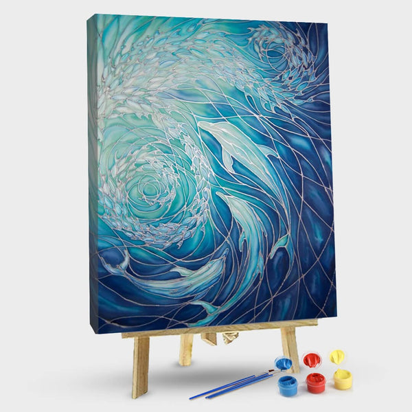 paintingnumberart 16"x20"/40x50cm / Without frame Deep blue sea bottom-Paint by number kit