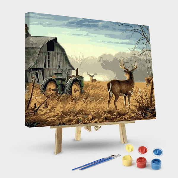 paintingnumberart 16"x20"/40x50cm / Without frame Deer on Farm – Animals Paint By Number