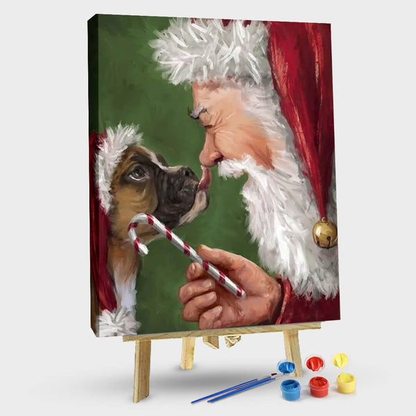 paintingnumberart 16"x20"/40x50cm / Without frame Dog at Christmas-Paint by Numbers Kit