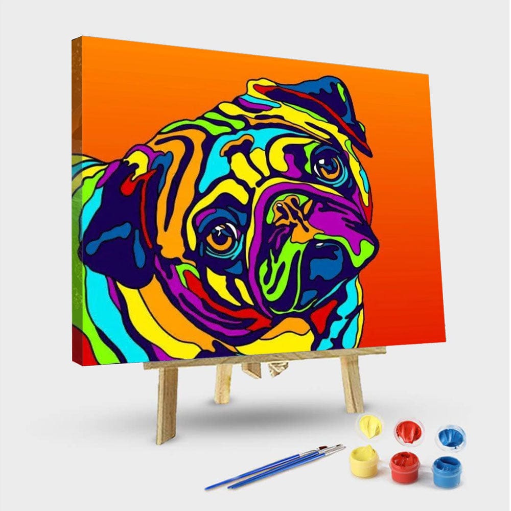 paintingnumberart 16"x20"/40x50cm / Without frame Dog Pop Art Colors – Animals Paint By Number