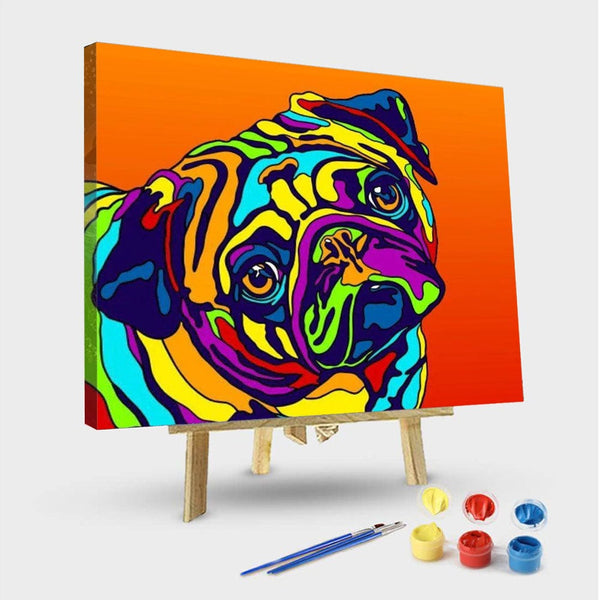 paintingnumberart 16"x20"/40x50cm / Without frame Dog Pop Art Colors – Animals Paint By Number