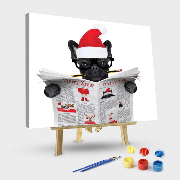 paintingnumberart 16"x20"/40x50cm / Without frame Dog Reading Newspaper Ⅱ -Paint by Numbers Kit