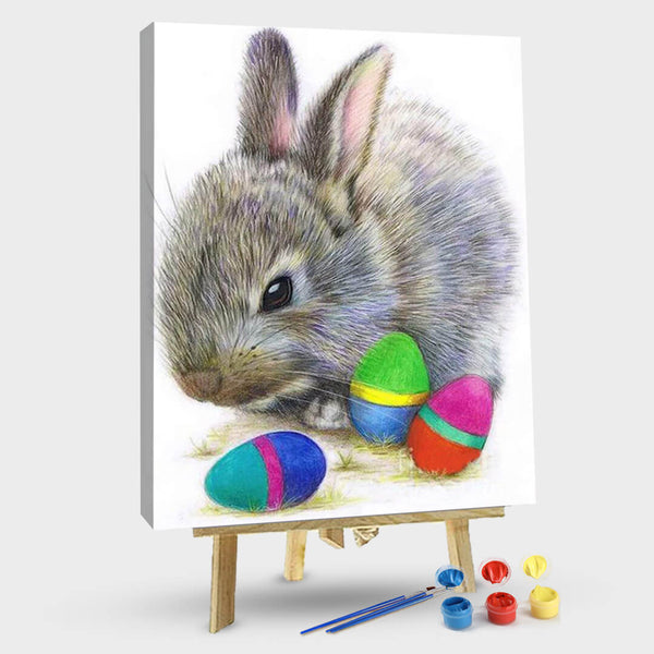 paintingnumberart 16"x20"/40x50cm / Without frame Easter Bunny Eggs – Paint By Numbers Kit