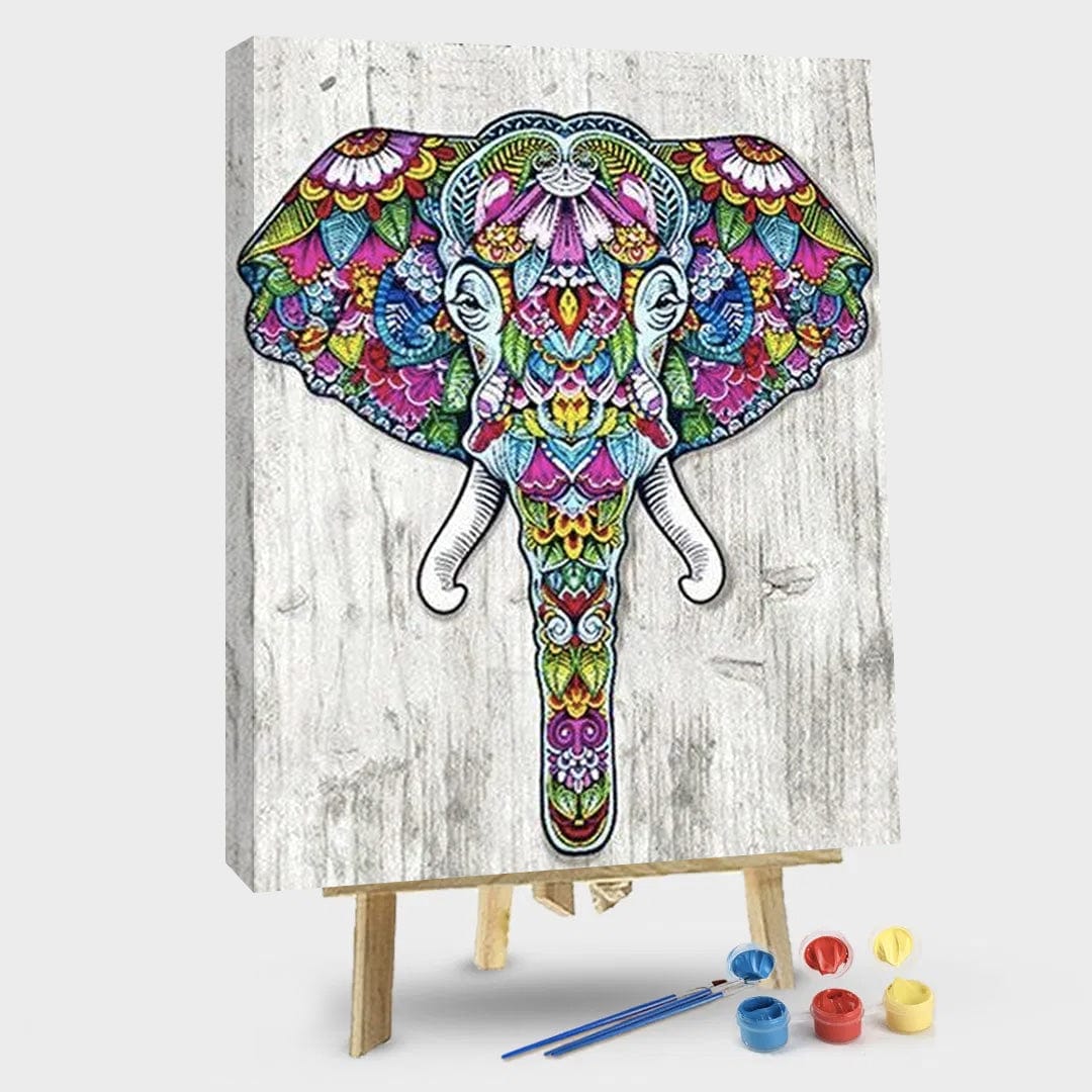 paintingnumberart 16"x20"/40x50cm / Without frame Elephant Embroidery – Animals Paint By Number