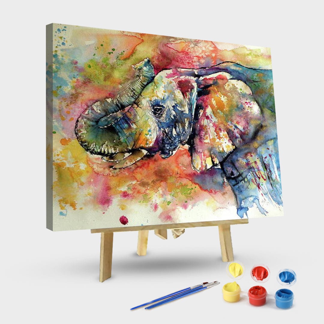 paintingnumberart 16"x20"/40x50cm / Without frame Elephant- Paint by number kit