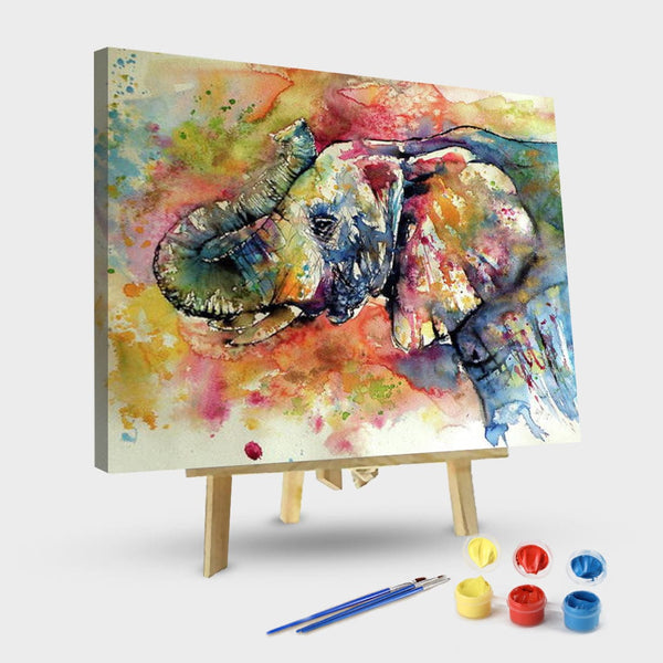 paintingnumberart 16"x20"/40x50cm / Without frame Elephant- Paint by number kit