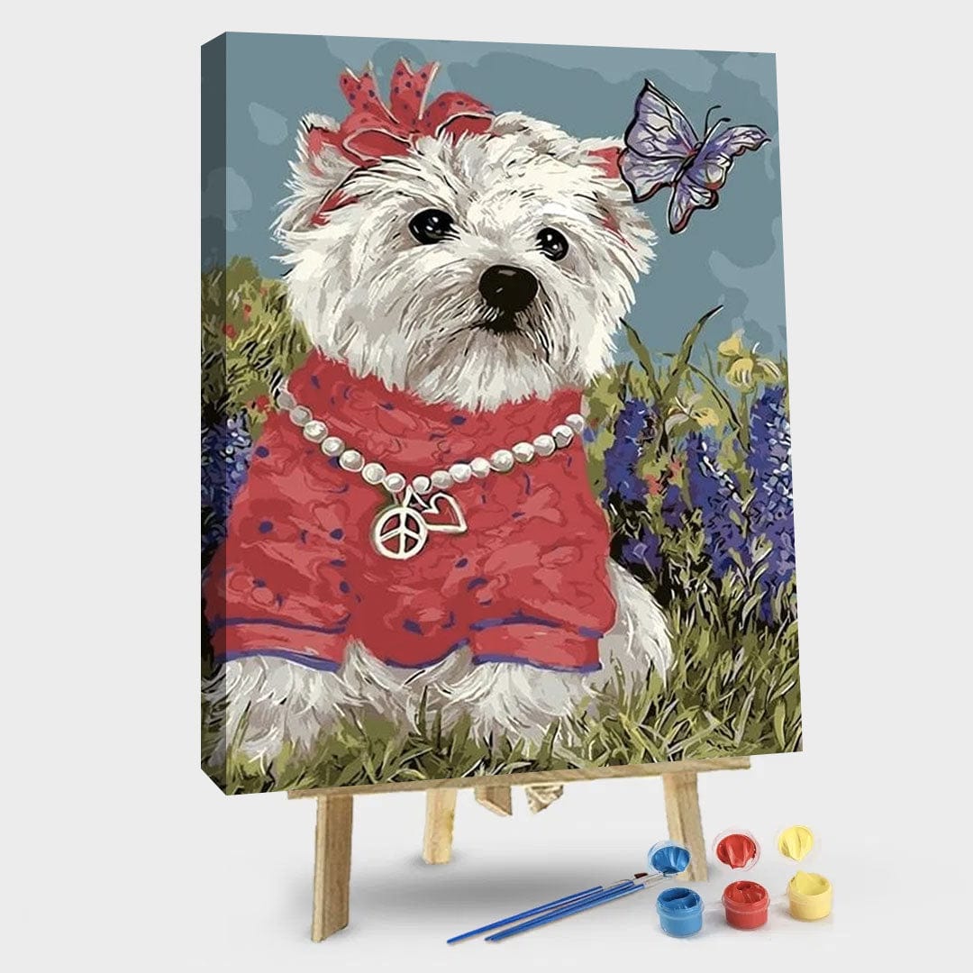 paintingnumberart 16"x20"/40x50cm / Without frame fashion dog – Animals Paint By Number