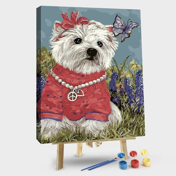 paintingnumberart 16"x20"/40x50cm / Without frame fashion dog – Animals Paint By Number