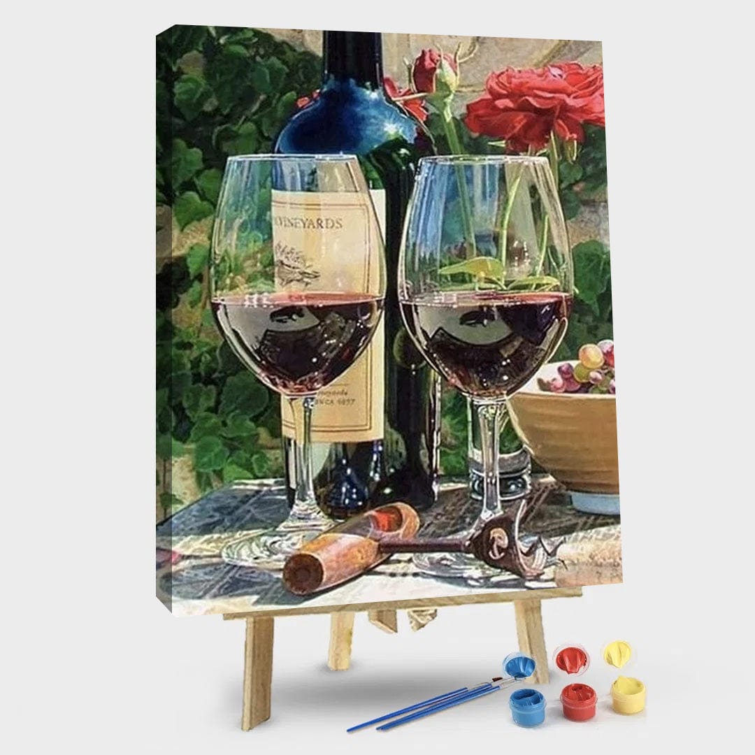 paintingnumberart 16"x20"/40x50cm / Without frame Flower And Wine – Flowers Paint By Number