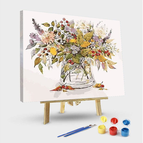 paintingnumberart 16"x20"/40x50cm / Without frame Flower Bouquet Acrylic – Flowers Paint By Numbers