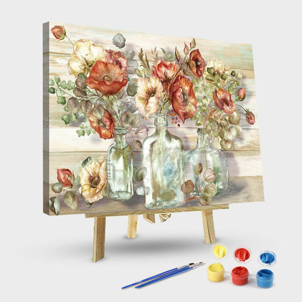 paintingnumberart 16"x20"/40x50cm / Without frame Flowers and Eucalyptus In Bottles-Paint by Numbers Kit