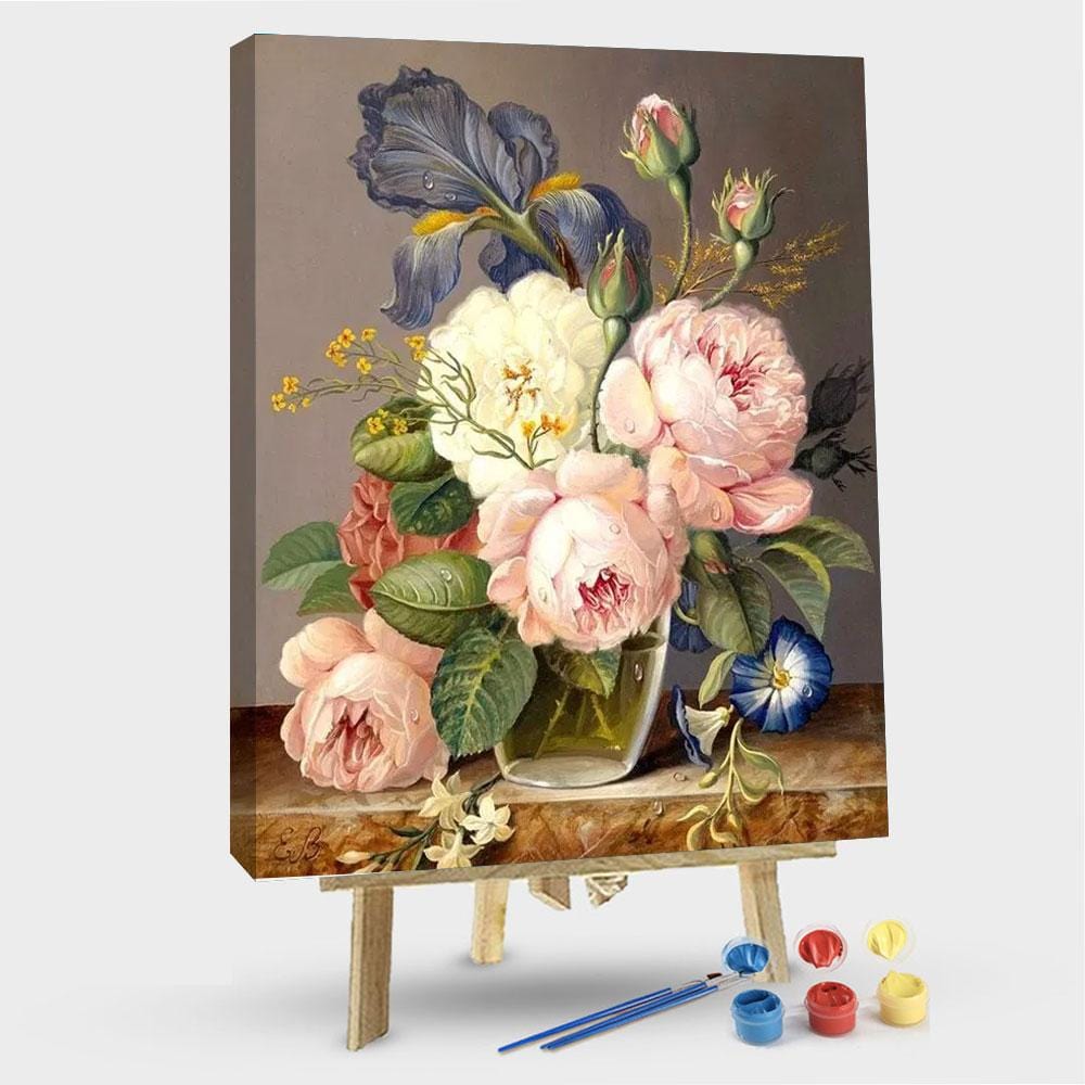paintingnumberart 16"x20"/40x50cm / Without frame Flowers Decorate Door of The House – Flowers Paint By Number