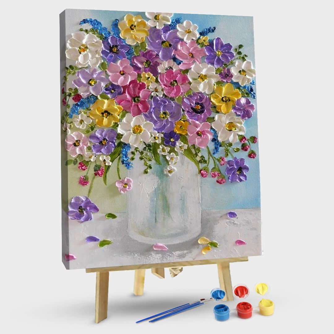 paintingnumberart 16"x20"/40x50cm / Without frame Flowers3-Paint by Numbers Kit