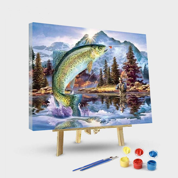 paintingnumberart 16"x20"/40x50cm / Without frame Fly Fish – Animals Paint By Number