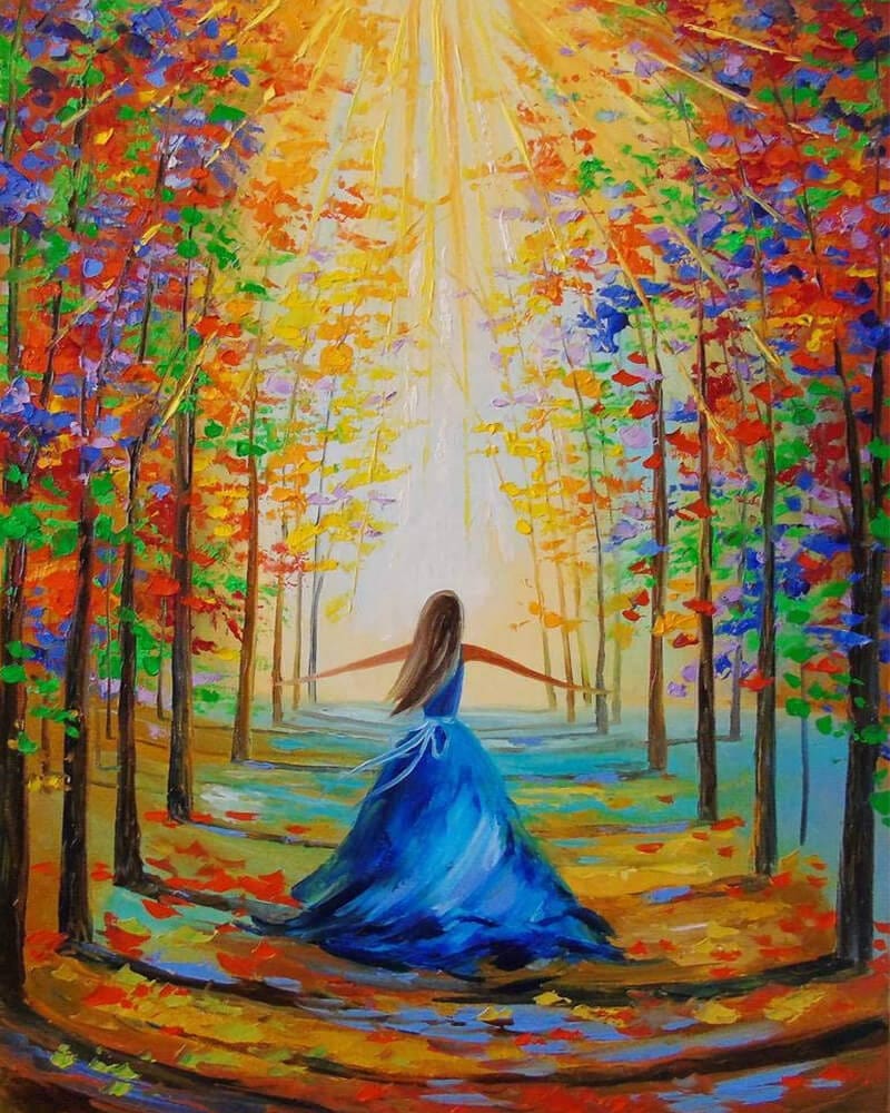 paintingnumberart 16"x20"/40x50cm / Without frame Forest Girl-Paint by Numbers Kit