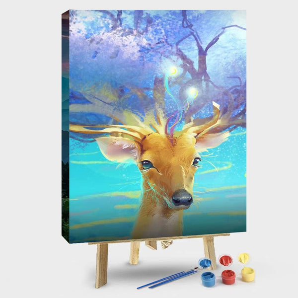 paintingnumberart 16"x20"/40x50cm / Without frame Forest Light White Deer 1– Animals Paint By Number