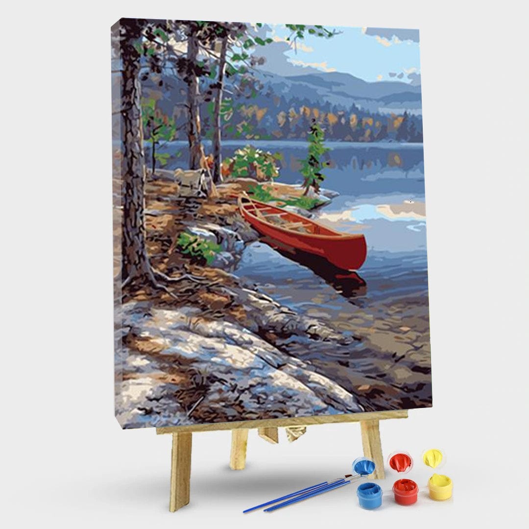 paintingnumberart 16"x20"/40x50cm / Without frame Forest Pink Tree – Landscape Paint By Number