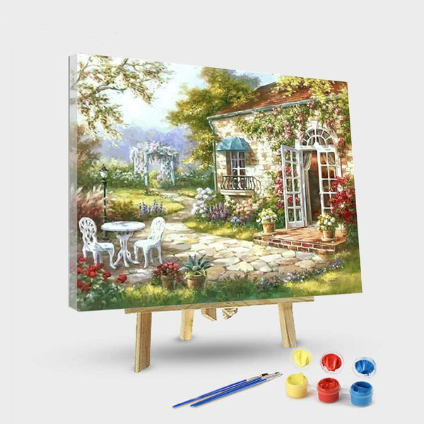 paintingnumberart 16"x20"/40x50cm / Without frame Frame Rural House – Landscape Paint By Number