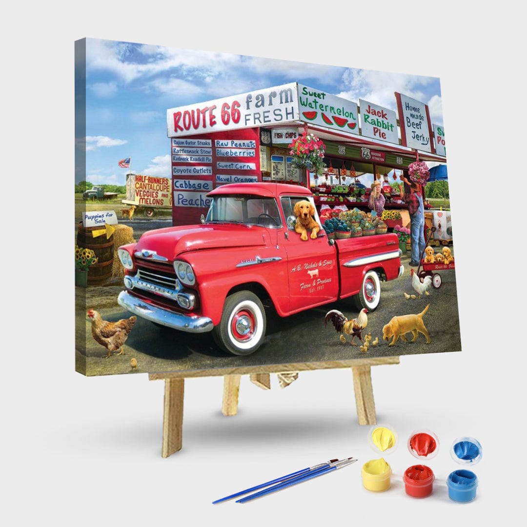 paintingnumberart 16"x20"/40x50cm / Without frame Fresh Farm Fruit Truck-Paint by Numbers Kit