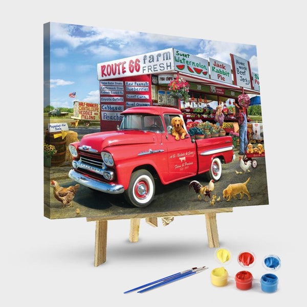 paintingnumberart 16"x20"/40x50cm / Without frame Fresh Farm Fruit Truck-Paint by Numbers Kit