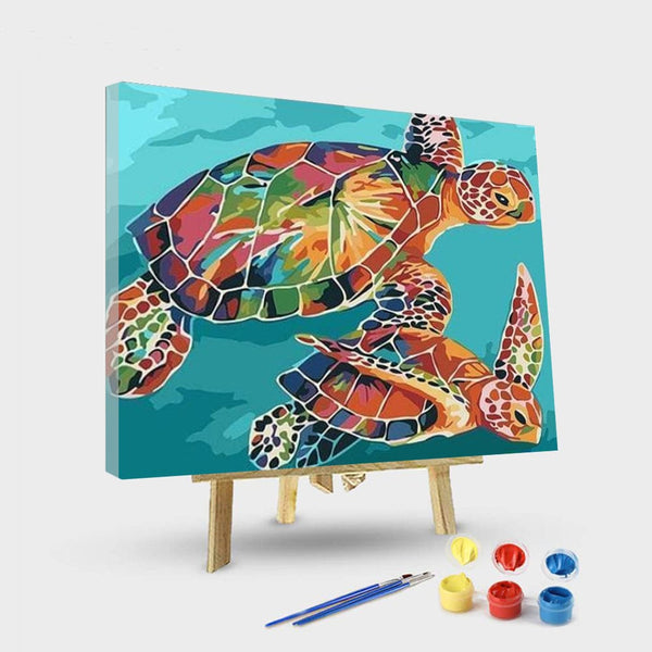 paintingnumberart 16"x20"/40x50cm / Without frame Funny Colourful Giraffe – Animals Paint By Number
