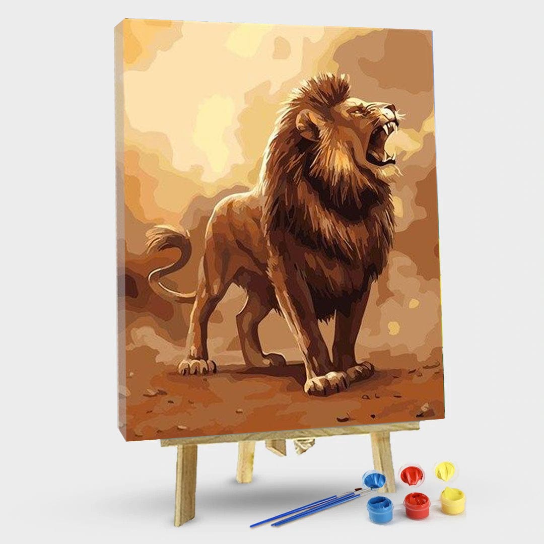 paintingnumberart 16"x20"/40x50cm / Without frame Furious Lion – Animals Paint By Number