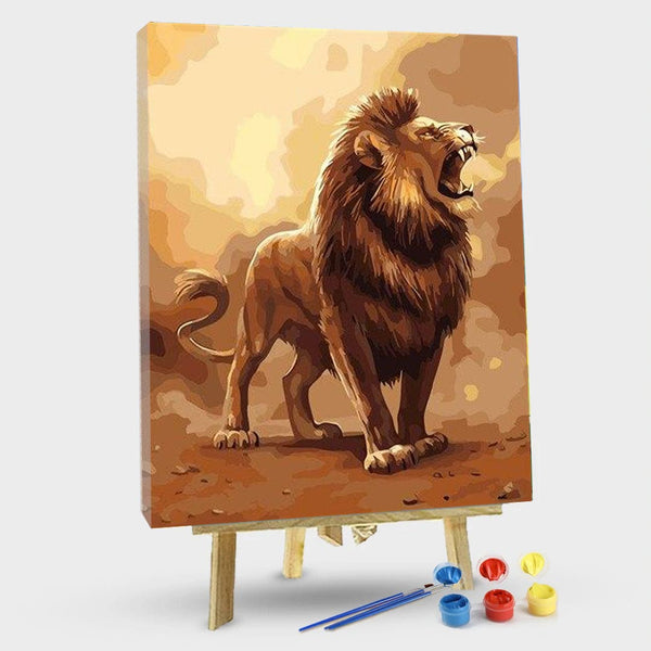 paintingnumberart 16"x20"/40x50cm / Without frame Furious Lion – Animals Paint By Number