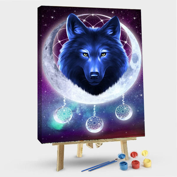 paintingnumberart 16"x20"/40x50cm / Without frame Galaxy Wolf – Animals Paint By Number