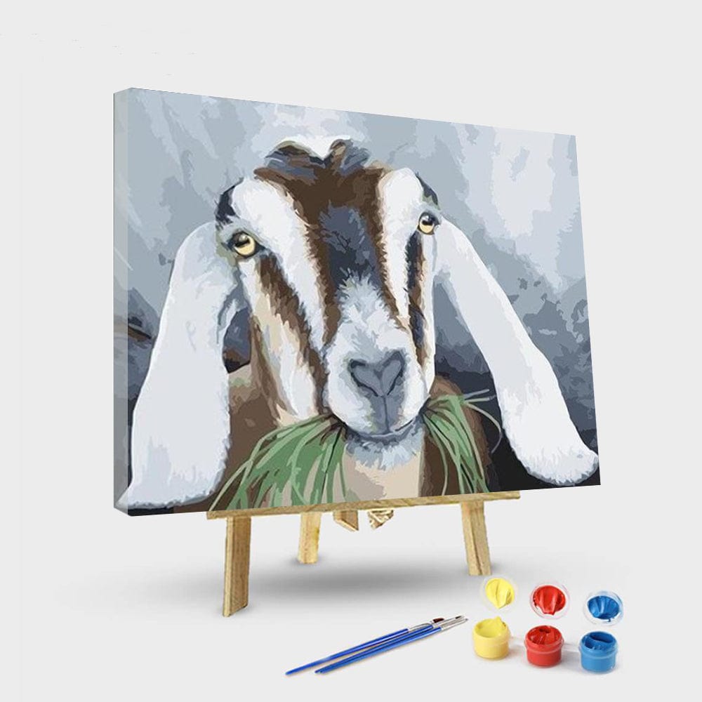 paintingnumberart 16"x20"/40x50cm / Without frame Goats eat grass – Animals Paint By Number