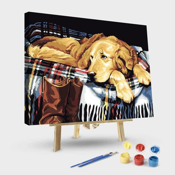 paintingnumberart 16"x20"/40x50cm / Without frame Golden Retriever – Paint By Number Kit