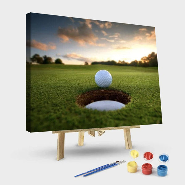 paintingnumberart 16"x20"/40x50cm / Without frame Golf Ball And Hole – Landscape Paint By Number