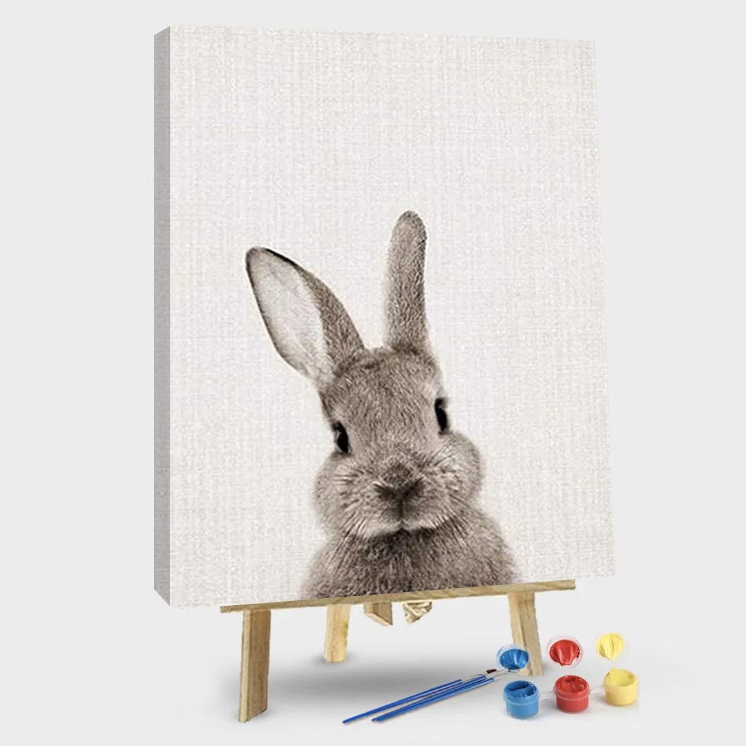 paintingnumberart 16"x20"/40x50cm / Without frame Gray Rabbit – Animals Paint By Number