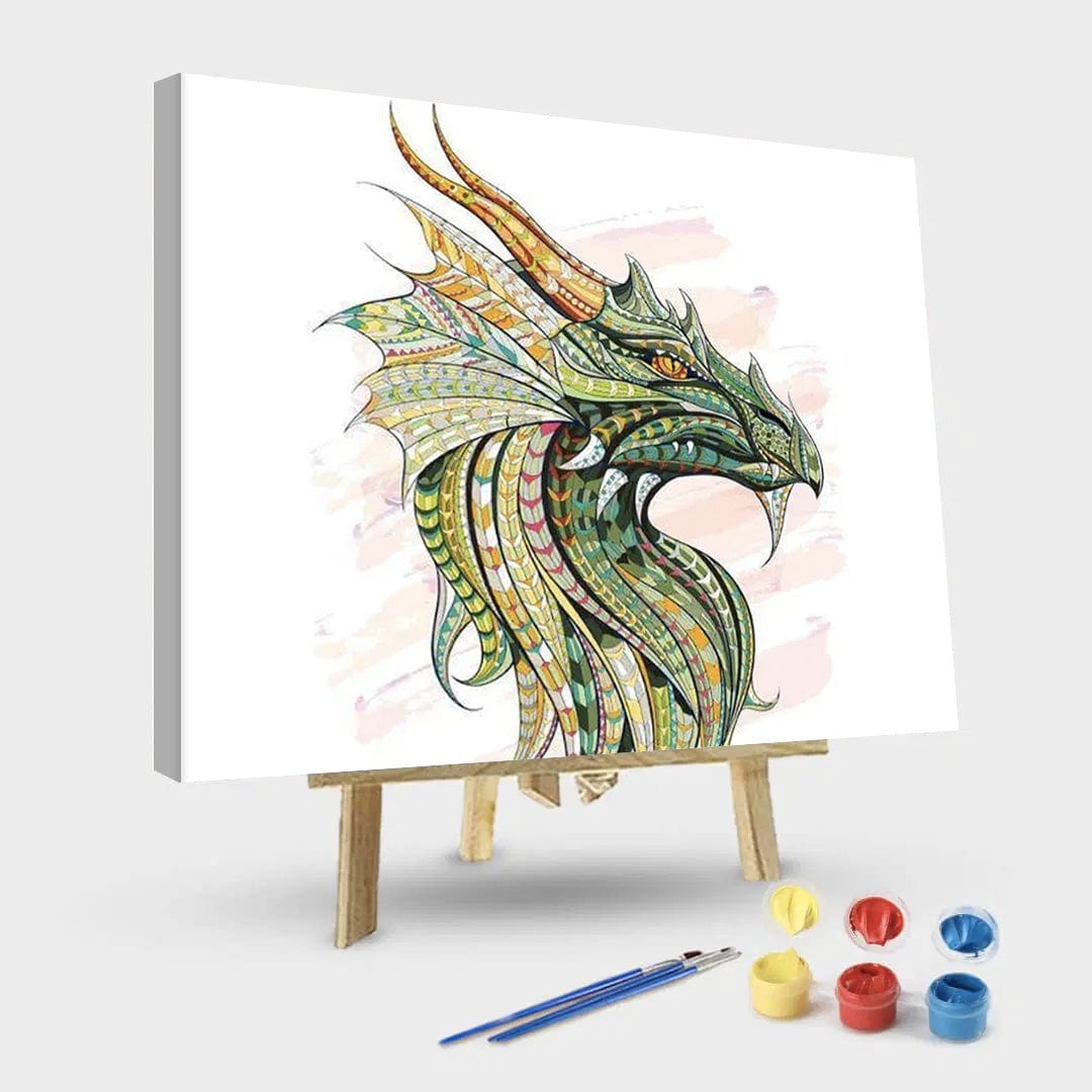 paintingnumberart 16"x20"/40x50cm / Without frame Green Dragon – Animals Paint By Number